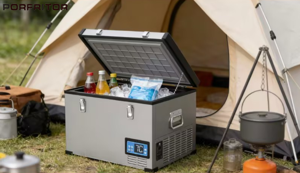 AC/DC 12V/24V Stainless Steel 95L Electric Compressor Freezer Refrigerator Car Home Use