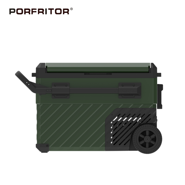 35L Single Door Dual Zones Whole Plastic 12v 24v Fridge Freezer with Wheel for Camping And Vehicle